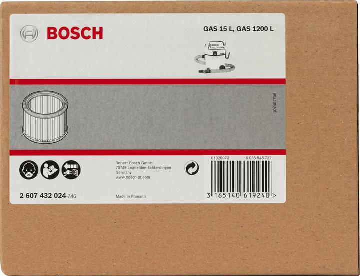 Actual product image Bosch Professional Zubehör Pleated filter, filter surface 3000 cm ², 139 x 185 mm