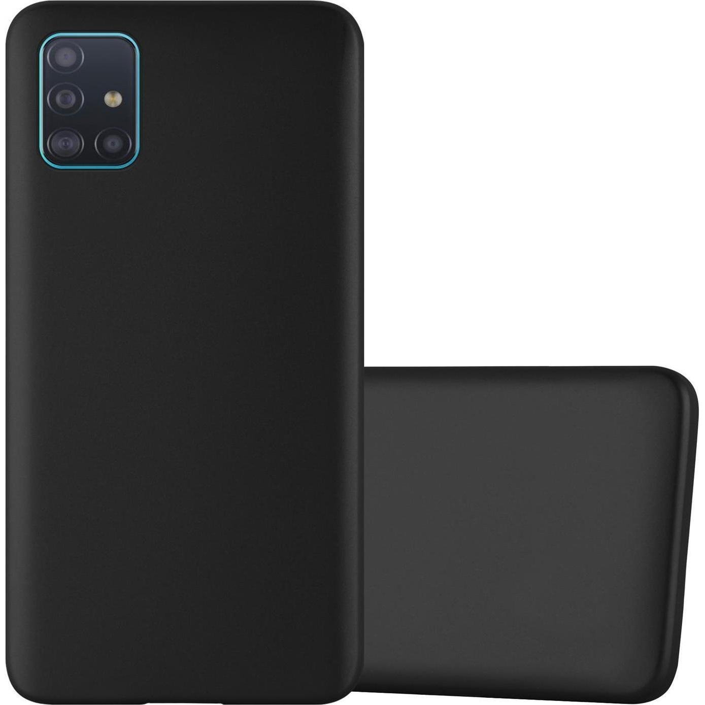 Cadorabo TPU Matt Metallic Cover (Samsung Galaxy A51 5G), Smartphone Hülle, Schwarz