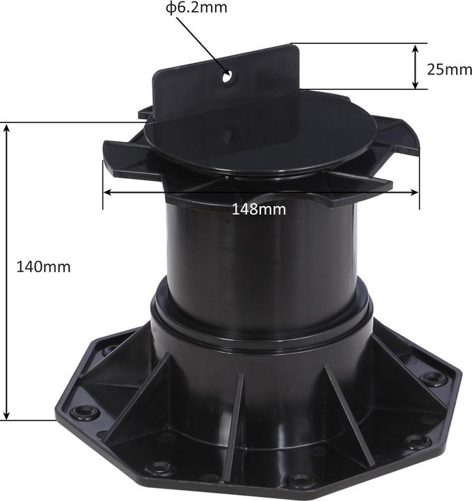 Actual product image XPOtool Corner Support Feet Set of 20 2700kg Capacity Feet Adjustable in Height 140-210mm Terrace (20 x)