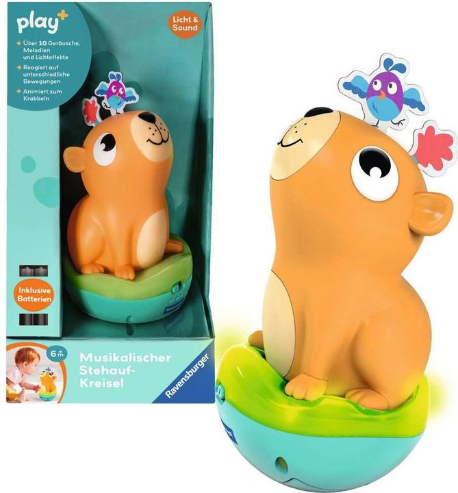 Actual product image Ravensburger 4874 play+ Musical stand-up spinning top: Capybara, Roly-Poly, stand-up male (German)