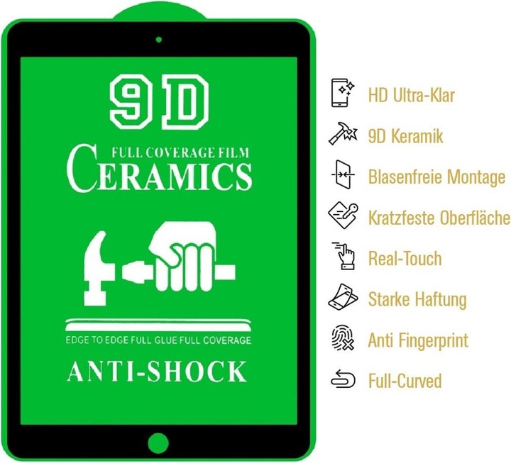 Actual product image Protectorking 3x Ceramic-Glass Full Cover HD Klar (3 Piece, IPad Mini 4)