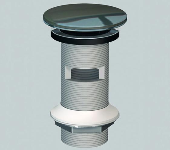 Alape stem valve VT.5, W: 74mm, H: 106 mm, D: 74 mm, Ã¸ 1 1/4 for basins with overflow, 8320000