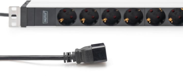 Actual product image Digitus Socket Strip with Aluminum Profile, 8-way safety socket, 2 m cable, IEC C20 plug