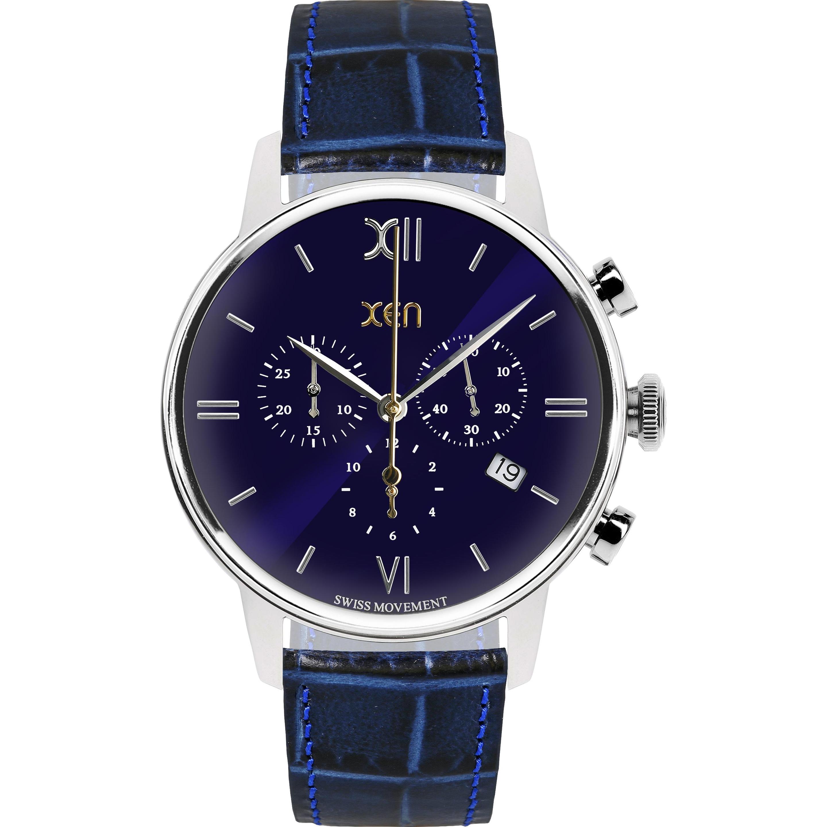 Xen, Armbanduhr, Armbanduhr Chronograph XQ0310, Blau, (Chronograph, 41 mm)
