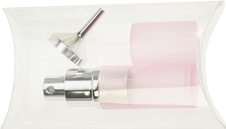 Immagine prodotto Nebulizzatore tascabile rosa trasparente da 8 ml + imbuto argento in confezione regalo (8 ml)