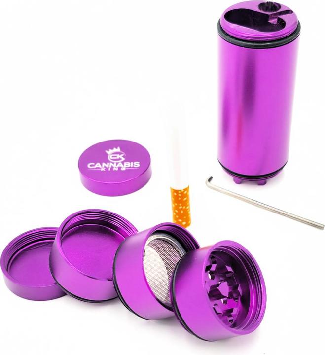 Actual product image Cannabis King CK Aluminium Grinder Tube Purple