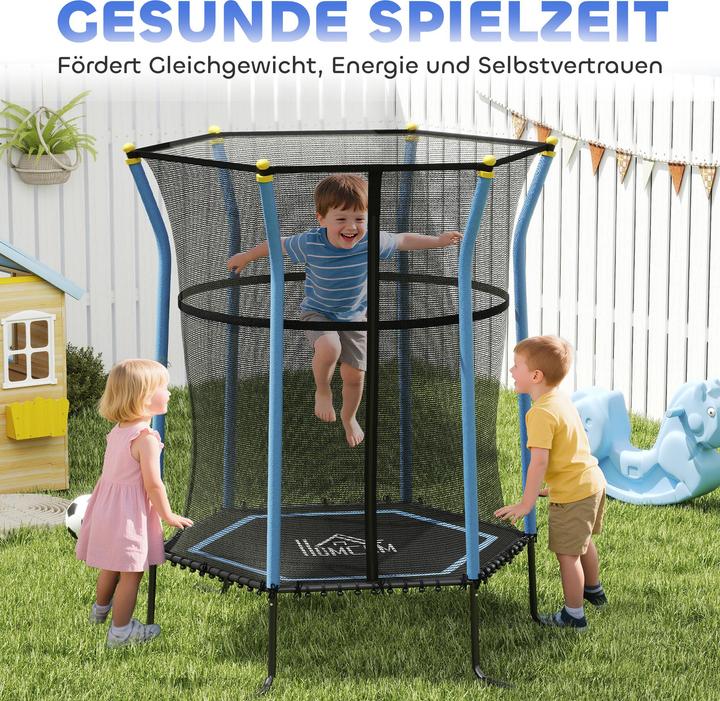 Produktbild Homcom Kindertrampolin Stahl, Kunststoff Blau (163.50 cm)