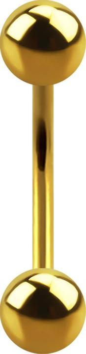 Immagine prodotto Star Piercing Micro Banana placcata oro con due sfere (senza ottone, Acciaio chirurgico 316L)