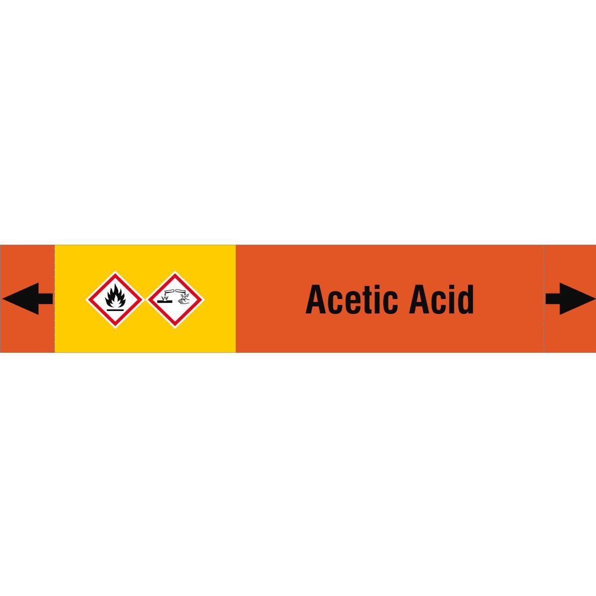 Brady, Etiketten, ISO 20560 Pipe Markers - Acids