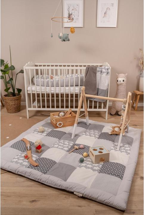 Immagine prodotto Ullenboom Coperta gattonante elefanti grigi 120 x 120 cm