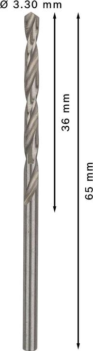 Actual product image Bosch Professional Zubehör PRO Metal HSS-G twist drill, 3.3 x 36 x 65 mm (3.3 mm)