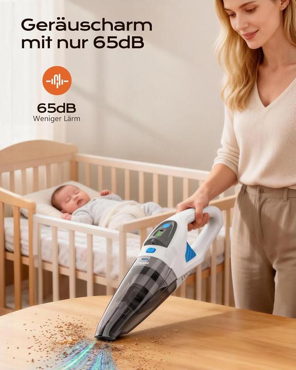 Produktbild Topipop Akku Handstaubsauger GV09D inkl. LED-Licht, 3 Aufsätzen und Ladestation