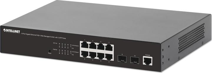 Immagine prodotto Intellinet 8Port Gigabit Ethernet WebManaged PoE Switch SFPPorts Endspan Desktop 19 Rackmount (8 porte)