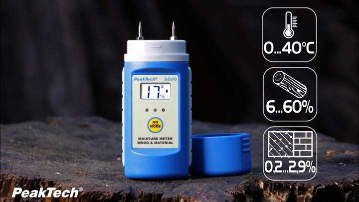 Actual product image Peaktech 5200 - Moisture analyser for wood and building materials 6 - 60% (P 5200)