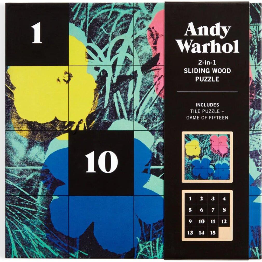 Thumbnail - Abrams & Chronicle Andy Warhol Flowers 2-in-1 Sliding Wood Puzzle