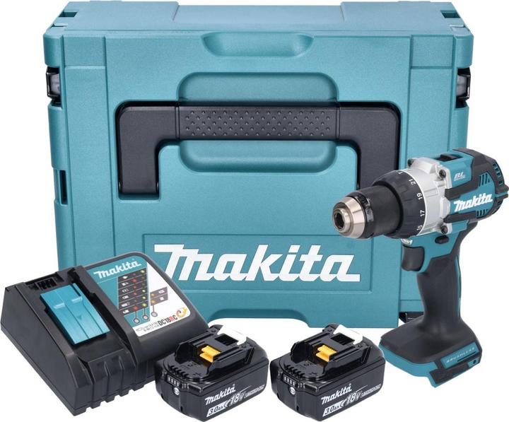 Productafbeelding Makita DHP 489 RFJ Accu klopboormachine 18 V 73 Nm borstelloos + 2x oplaadbare accu 3.0 Ah + lader + (Oplaadbare batterij)