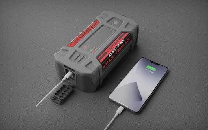 Immagine prodotto Lokithor j402 Avviatore di emergenza da 3000A con powerbank e LED (3000 A, 24000 mAh)
