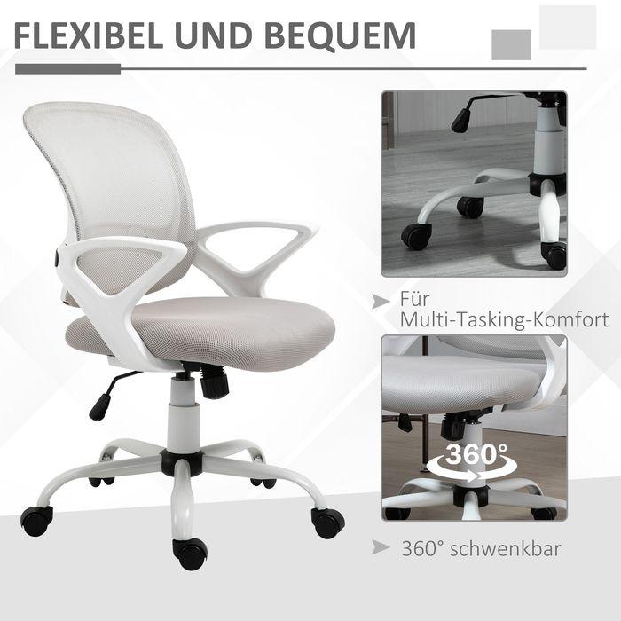 Produktbild Swisshandel24 Bürostuhl, Schreibtischstuhl mit Rollen, ergonomisch, höhenverstellbar, Grau