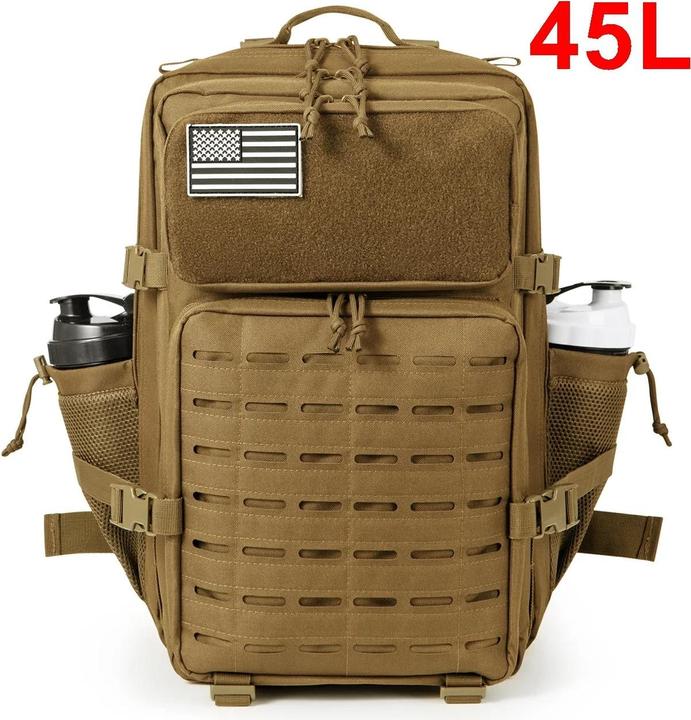 Only-Bags.Store Taktischer Rucksack Outdoor Survival Bug Out Bag kleiner Schulrucksack Hking mit Getränkehalter (25 l)