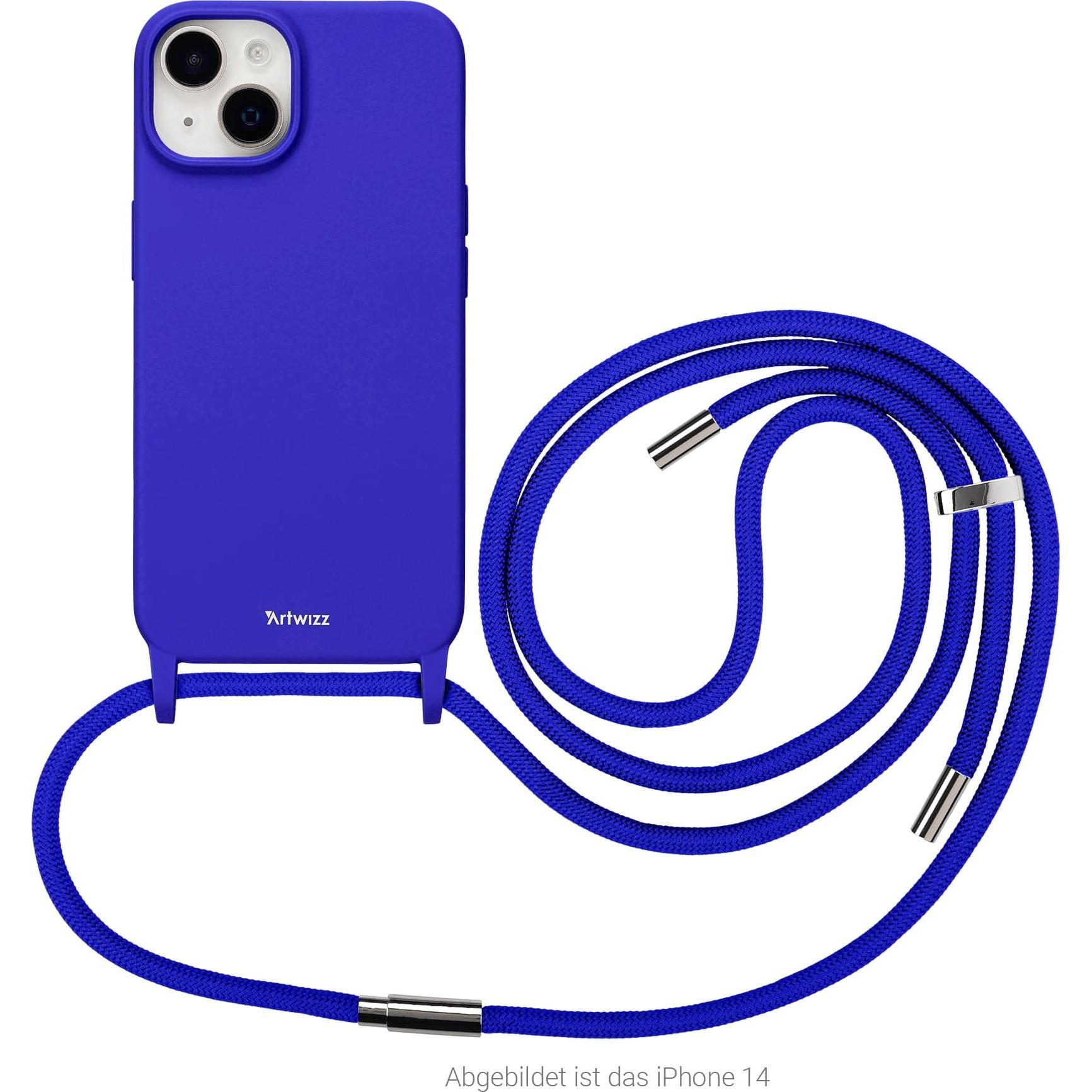 Artwizz HangOn Case Silicone + Charge (Apple iPhone 15), Smartphone Hülle, Blau