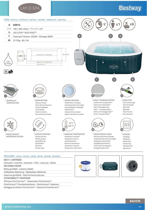 Actual product image Bestway Lay-Z-Spa Ibiza AirJet (6 pers.)