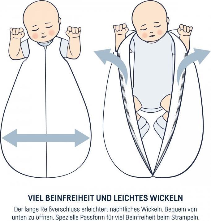 Actual product image Julius Zöllner Summer sleeping bag muslin 98, grey (98 cm, 0.5 TOG, Summer)