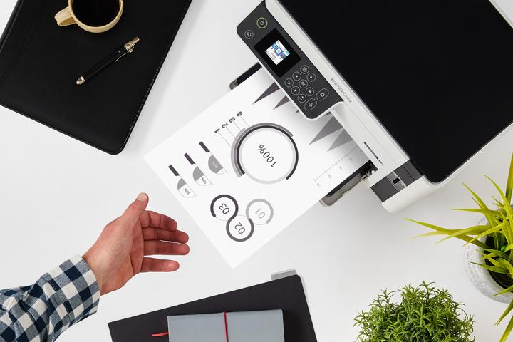 Image du produit Epson Imprimante compacte multifonction EcoTank M2120 Mono, jet d'encre, A4, Wi-Fi, blanc (Encre, Noir et blanc)