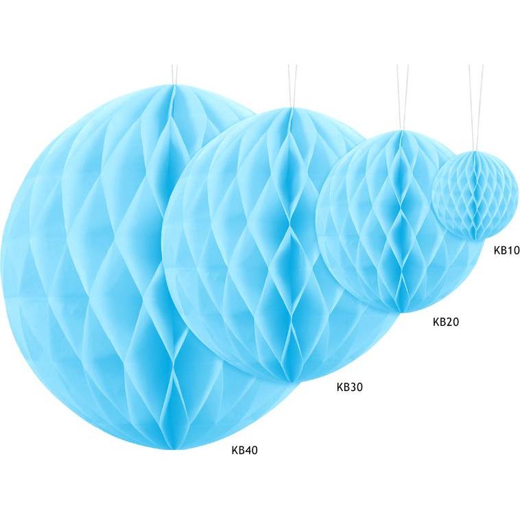 Thumbnail - Partydeco Honeycomb Ball, sky-blue, 40cm (1 pkt / 1 pc.)