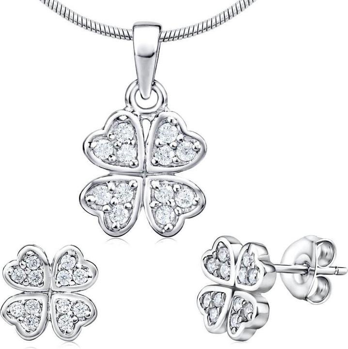 Immagine prodotto Silvego Set di quadrifogli in argento JJJS2238 (orecchini. ciondolo) (Argento)