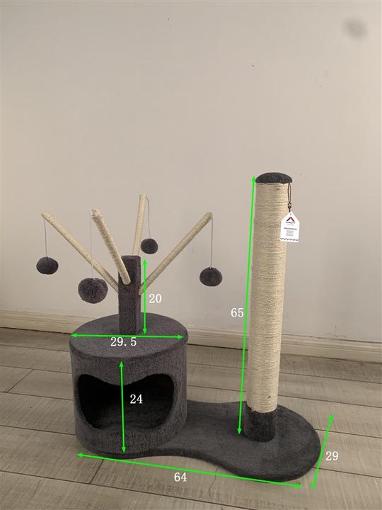 Actual product image Hoppy Pets CAT TREE HÖPPY 65X30X68CM (68 cm, Grey col.)