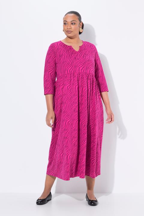 Produktbild Ulla Popken Jersey-Maxikleid, A-Linie, Tunika-Ausschnitt, 3/4-Arm (54)