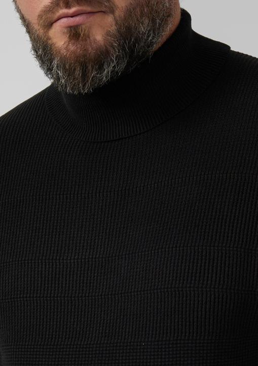 Produktbild s.Oliver Strickpullover Strukturmix-Pullover aus reiner Baumwolle mit Rollkragen (4XL)