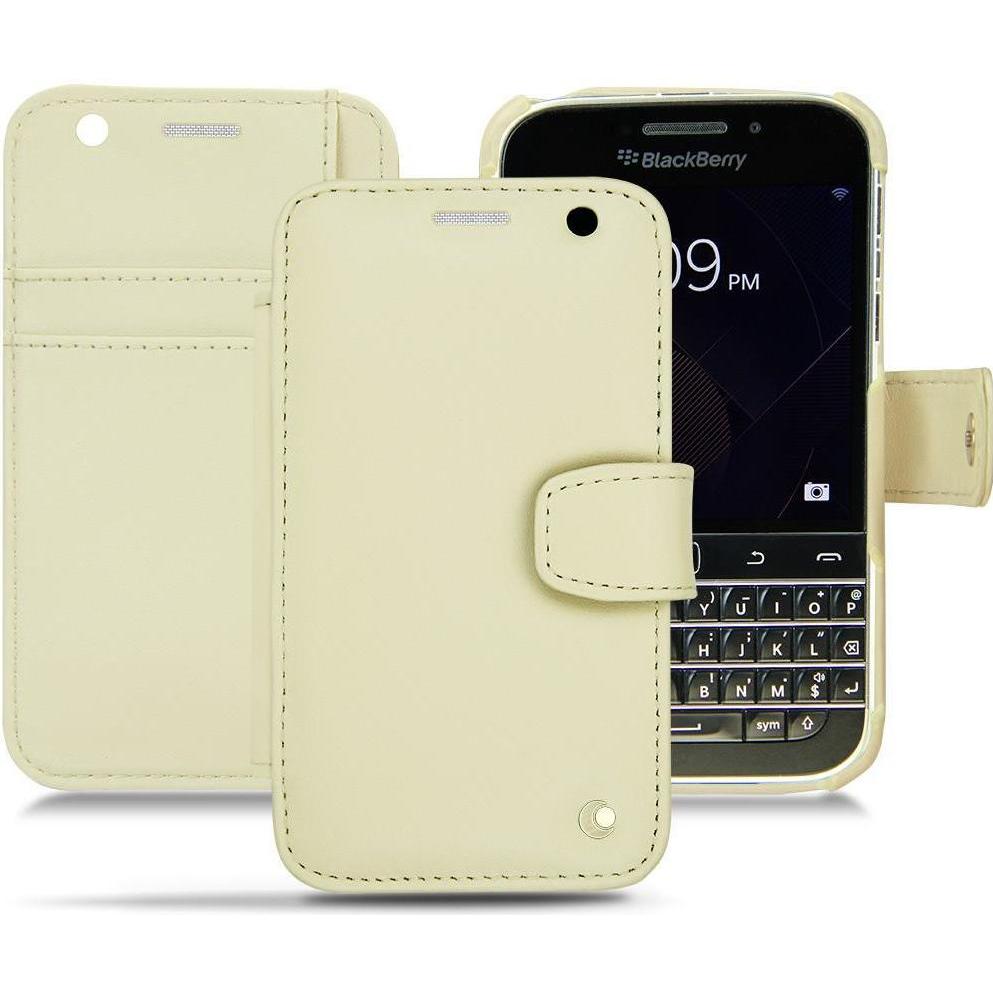 Noreve Lederschutzhülle Wallet (Blackberry Classic), Smartphone Hülle, Beige