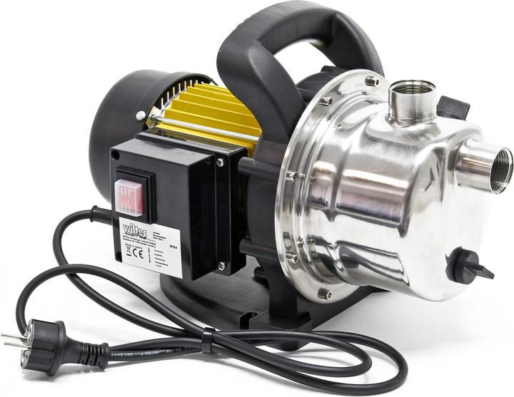 Image du produit Wiltec Pompe de jardin 2800l/h, 600W, Poignée de transport & Vis de purge, Hauteur de débit 35m Acier f (Pompe de jardin)