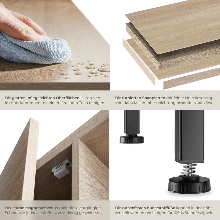 Image du produit tectake Buffet 71x32x82cm (71 x 32 x 82 cm)