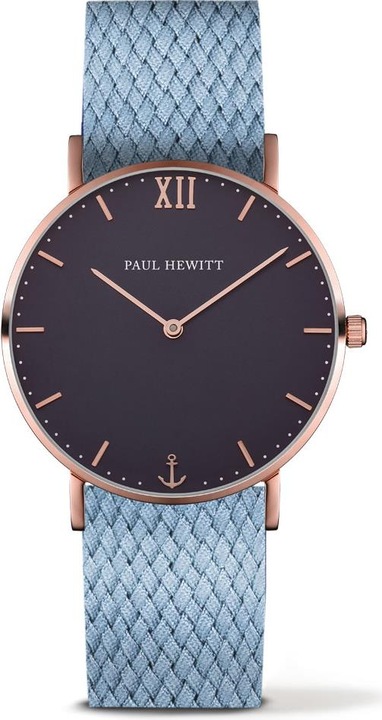 Immagine prodotto Paul Hewitt Sailor Line Blue Lagoon Rose Gold Perlon Niagara (Orologio da polso analogico, 39 mm)