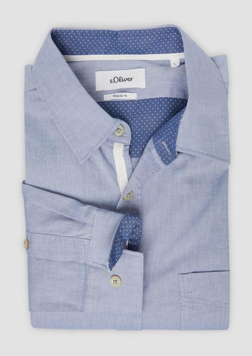 Immagine prodotto s.Oliver Hemd Regular Fit: Gemustertes Langarmhemd mit Brusttasche (L)
