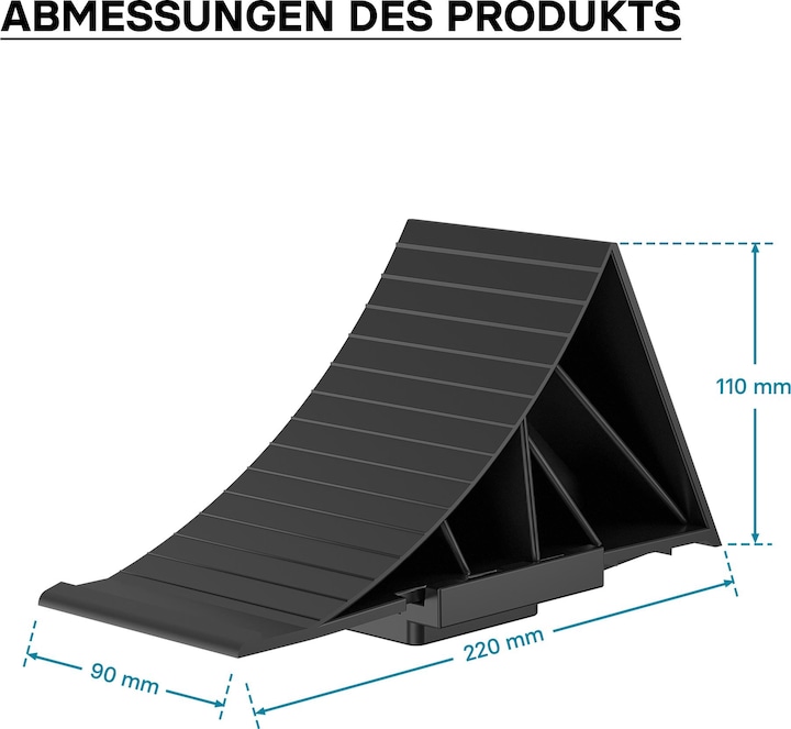 Produktbild Wiltec Unterlegkeile inkl. Halterung 1,6t 2x Bremskeil PKW-Anhänger Hemmschuhe