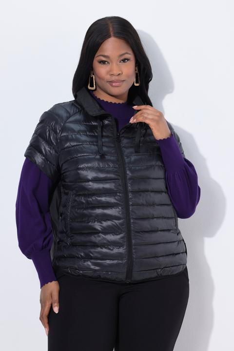 Produktbild Ulla Popken Steppweste, Stehkragen, seitliche Druckknöpfe, Cup-Ärmel (54)