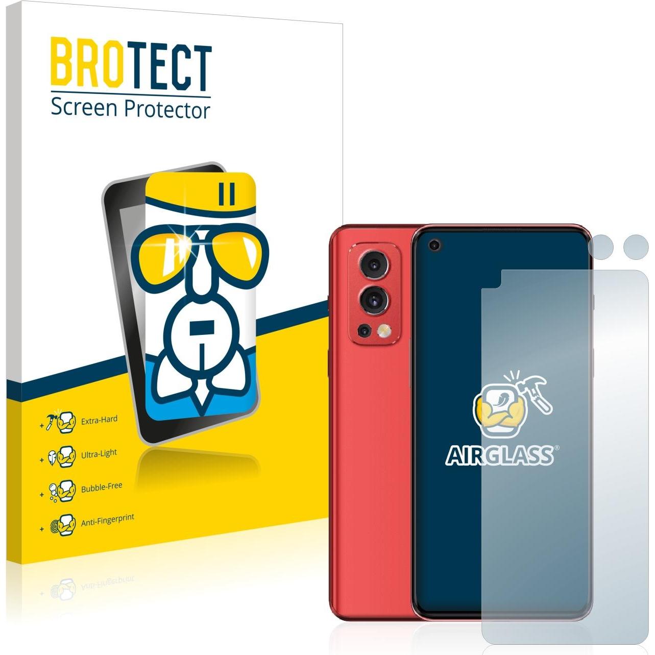BROTECT AirGlass Panzerglasfolie (1 Stück, OnePlus Nord 2 5G), Smartphone Schutzfolie, Transparent