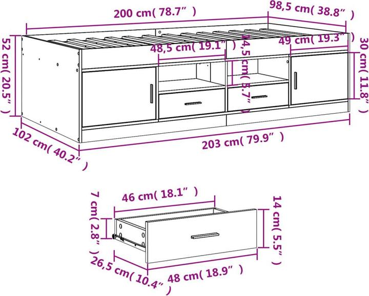 Image du produit vidaXL Tagesbett (100 x 200 cm)