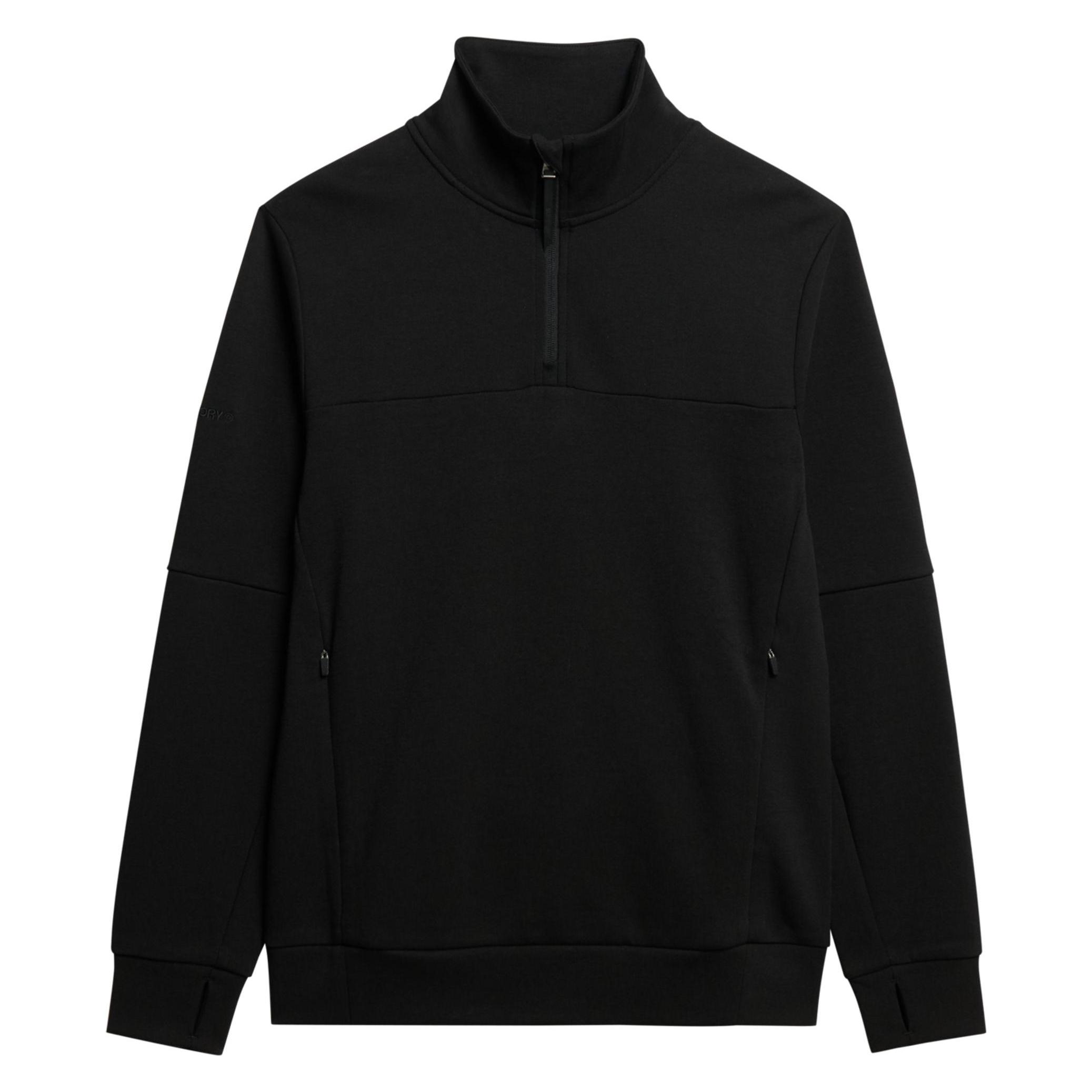 Superdry, Herren, Pullover, Lockeres Tech Sweatshirt Mit Halblangem Reissverschluss, Schwarz, (Xl)