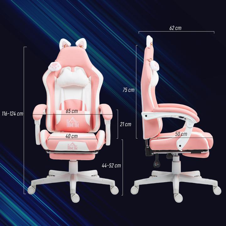 Actual product image Homcom Gaming-Stuhl Kunstleder Rosa