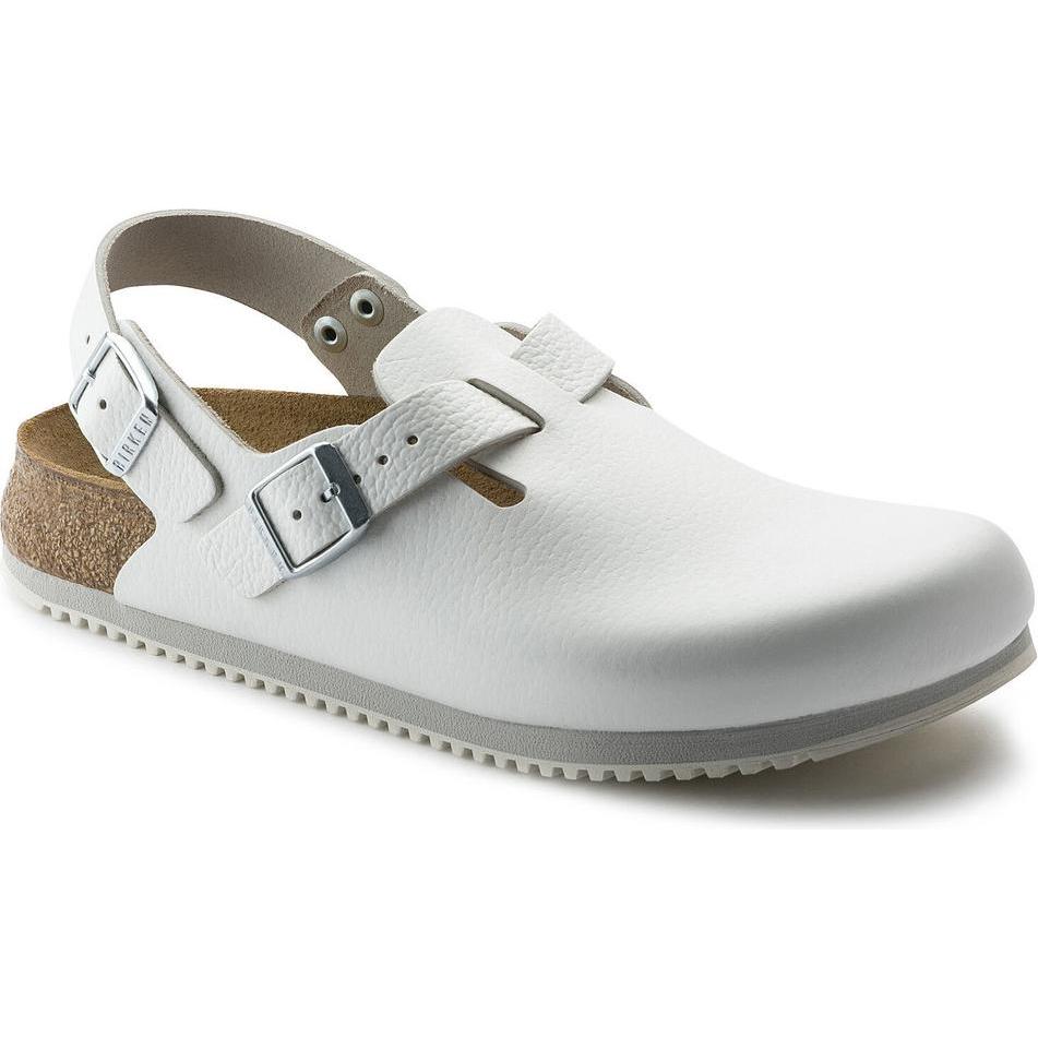 Birkenstock, Unisex, Hausschuhe, Tokio Super Grip Naturleder Normal, Weiss, (40)