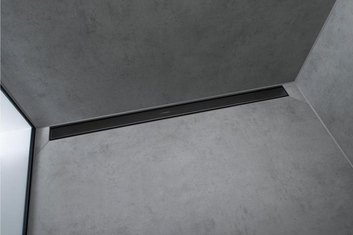 Actual product image hansgrohe Shower channel RainDrain Match, with height-adjustable frame 900mm, matt black (900 mm)