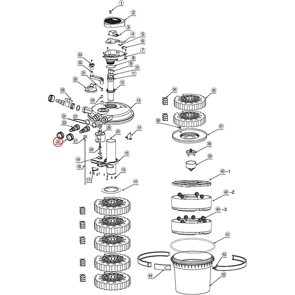 Thumbnail - SunSun, Brunnen + Gartenteich, Druckteichfilter CPF-15000 Ersatzteil Schraubring Teichfilter