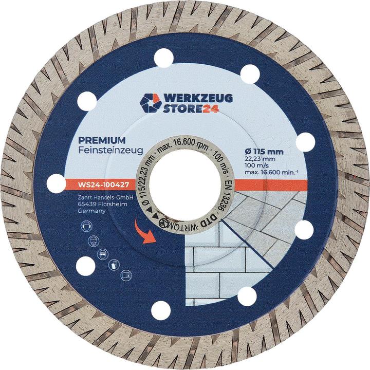 Actual product image Werkzeugstore24 Diamond cutting disc premium porcelain stoneware 115 mm
