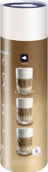 Produktbild Leonardo Cappuccino Becher Gocce mit Untersetzer 380 ml (380 ml, 6 x)