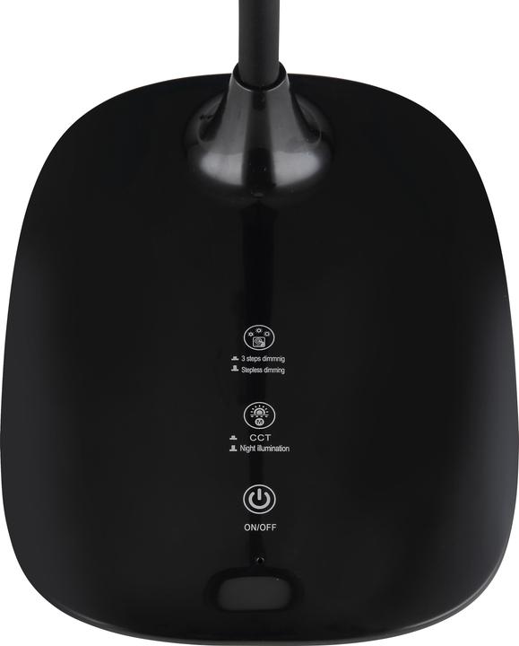 Actual product image Globo Botal LED table lamp 9W CCT black glossy, plastic night light 40cm 58455B (780 lm)