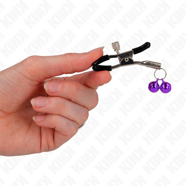 Actual product image Pipedream Double Bell Nipple Clamp Purple 6 Cm